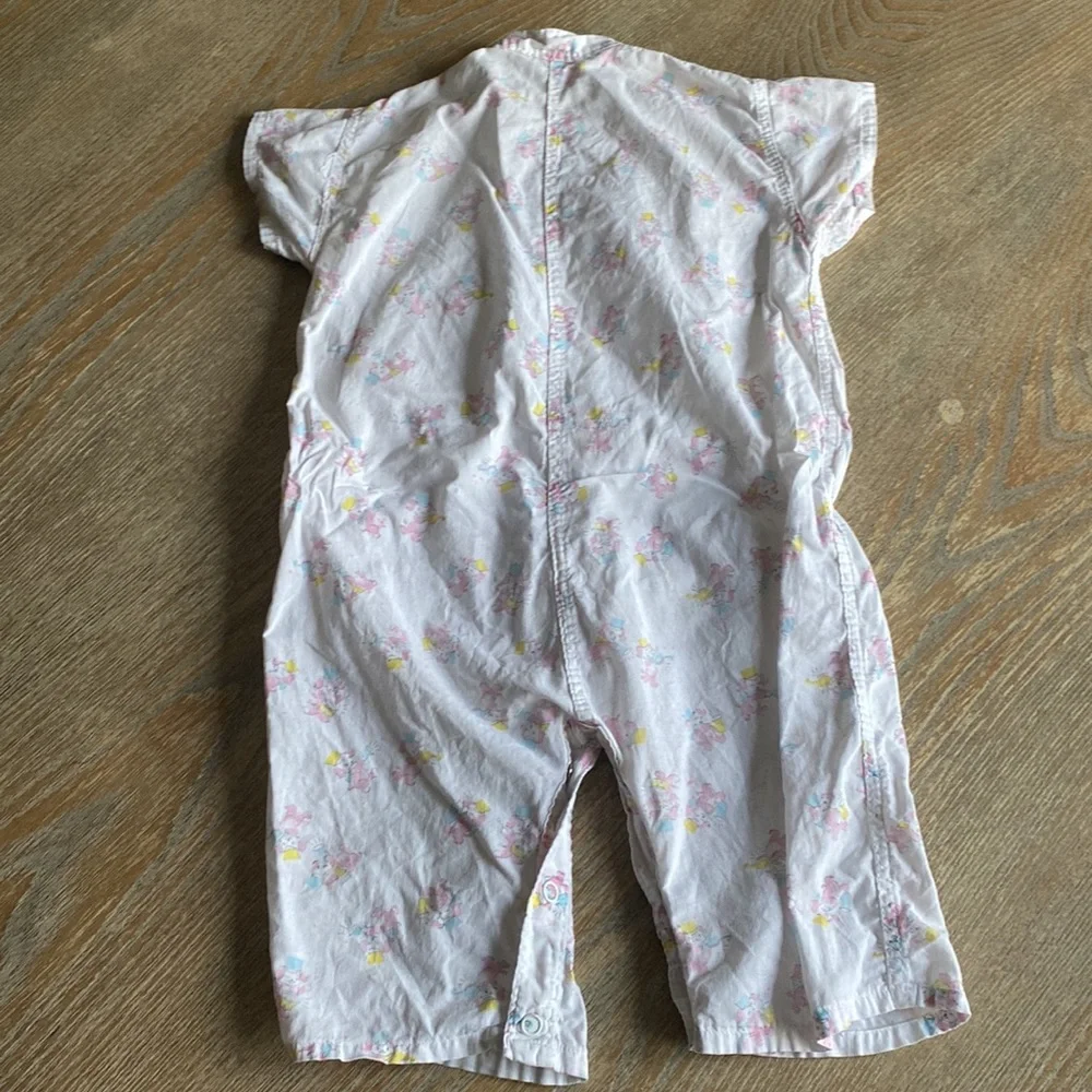 Vintage puppy marching band print snap 1 piece jumpsuit romper sz 18 m